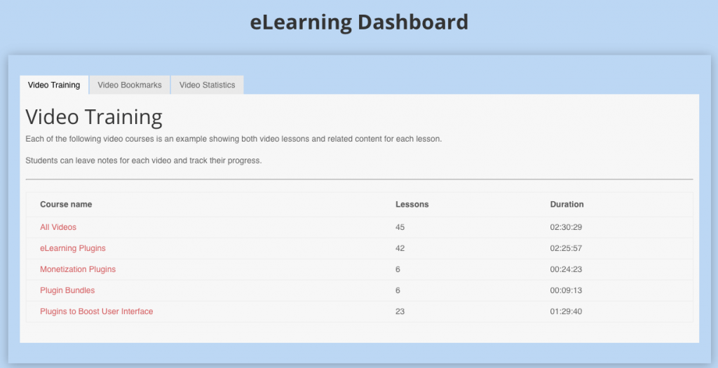 VideoLessons-Dashboard